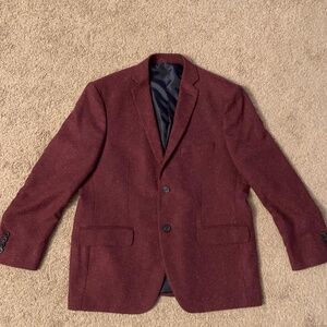 Moreno Men's Red Maroon Burgundy Speckle 2 Button Blazer Suit Sport Coat 40S